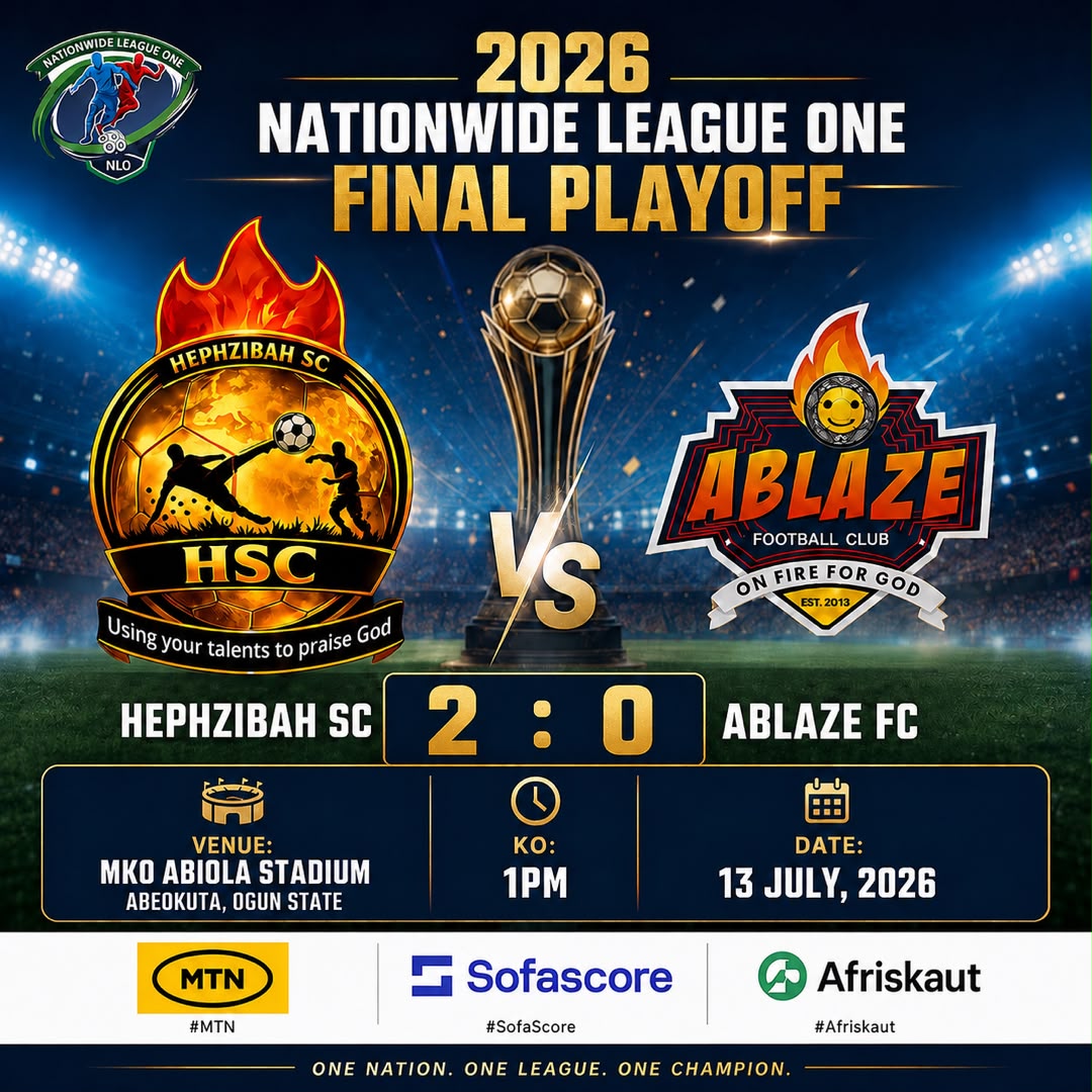 Hephzibah Sports Club Defeat Ablaze FC 2-0 After Match Resumes to Strengthen Promotion Hopes
